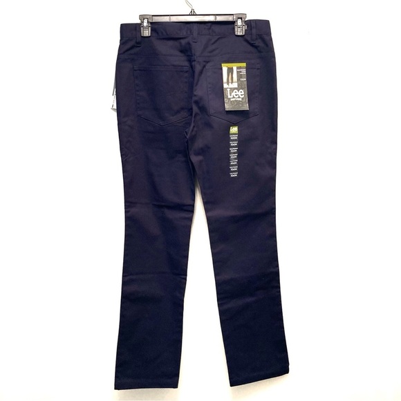 NWT Lee Men Navy Blue Slim Straight Classic Fit Trouser Work Uniform Pants 32x34 - Picture 2 of 10